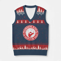 Greenland Is Not For Sale V-Neck Knit Sweater Vest Political Statement Arms of Greenland