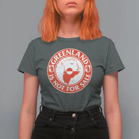 Greenland Is Not For Sale T Shirt For Women Political Statement Arms of Greenland