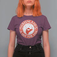 Greenland Is Not For Sale T Shirt For Women Political Statement Arms of Greenland