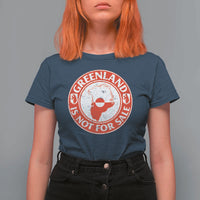 Greenland Is Not For Sale T Shirt For Women Political Statement Arms of Greenland