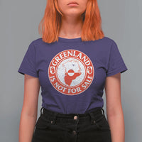 Greenland Is Not For Sale T Shirt For Women Political Statement Arms of Greenland