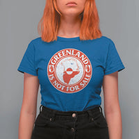 Greenland Is Not For Sale T Shirt For Women Political Statement Arms of Greenland