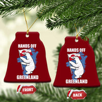 Hands Off Greenland Protest Ceramic Ornament Support Greenland Bear Holding Flag
