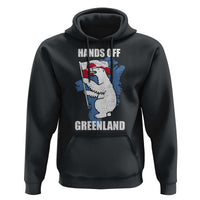 Hands Off Greenland Protest Hoodie Support Greenland Bear Holding Flag