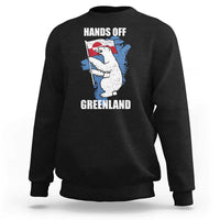 Hands Off Greenland Protest Sweatshirt Support Greenland Bear Holding Flag
