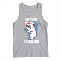 Hands Off Greenland Protest Tank Top Support Greenland Bear Holding Flag