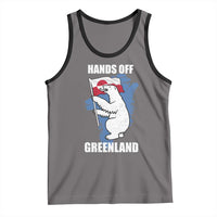 Hands Off Greenland Protest Tank Top Support Greenland Bear Holding Flag