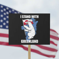 I Stand With Greenland Protest Sign Polar Bear Greenland Protest