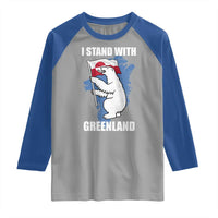 I Stand With Greenland Raglan Shirt Polar Bear Greenland Protest