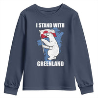 I Stand With Greenland Youth Sweatshirt Polar Bear Greenland Protest