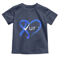 Funny Check Your Colon Colorectal Cancer Awareness Toddler T Shirt Dark Blue Ribbon Heart