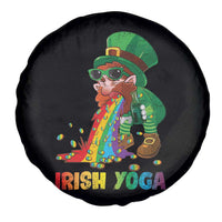 Funny Irish Yoga St Patrick's Day Beer Drinking Spare Tire Cover Drunk Leprechaun
