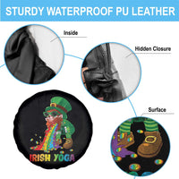 Funny Irish Yoga St Patrick's Day Beer Drinking Spare Tire Cover Drunk Leprechaun