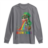 Funny Irish Yoga St Patrick's Day Beer Drinking Long Sleeve Shirt Drunk Leprechaun