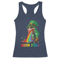 Funny Irish Yoga St Patrick's Day Beer Drinking Racerback Tank Top Drunk Leprechaun