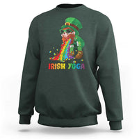 Funny Irish Yoga St Patrick's Day Beer Drinking Sweatshirt Drunk Leprechaun