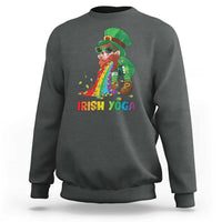 Funny Irish Yoga St Patrick's Day Beer Drinking Sweatshirt Drunk Leprechaun