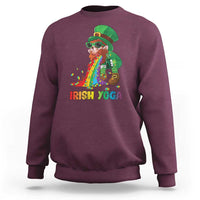 Funny Irish Yoga St Patrick's Day Beer Drinking Sweatshirt Drunk Leprechaun