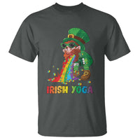 Funny Irish Yoga St Patrick's Day Beer Drinking T Shirt Drunk Leprechaun