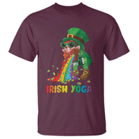 Funny Irish Yoga St Patrick's Day Beer Drinking T Shirt Drunk Leprechaun