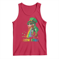Funny Irish Yoga St Patrick's Day Beer Drinking Tank Top Drunk Leprechaun