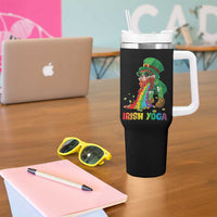 Funny Irish Yoga St Patrick's Day Beer Drinking Tumbler With Handle Drunk Leprechaun - Wonder Print Shop