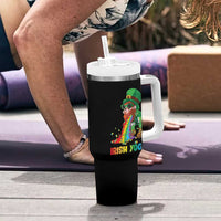 Funny Irish Yoga St Patrick's Day Beer Drinking Tumbler With Handle Drunk Leprechaun - Wonder Print Shop