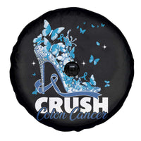 Crush Colon Cancer Spare Tire Cover Colorectal Cancer Awareness Bling Blue Ribbon High Heel