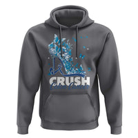 Crush Colon Cancer Hoodie Colorectal Cancer Awareness Bling Blue Ribbon High Heel