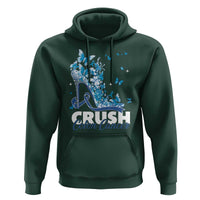 Crush Colon Cancer Hoodie Colorectal Cancer Awareness Bling Blue Ribbon High Heel