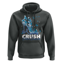 Crush Colon Cancer Hoodie Colorectal Cancer Awareness Bling Blue Ribbon High Heel