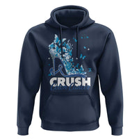 Crush Colon Cancer Hoodie Colorectal Cancer Awareness Bling Blue Ribbon High Heel