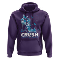 Crush Colon Cancer Hoodie Colorectal Cancer Awareness Bling Blue Ribbon High Heel