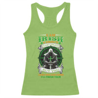 Irish Pride Racerback Tank Top I Am Irish I Don't Start Fights But You Can Bet Your Lucky Charms
