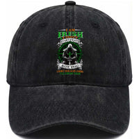 Irish Pride Washed Cotton Baseball Cap I Am Irish I Don't Start Fights But You Can Bet Your Lucky Charms
