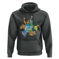Earth Day Save Our Planet Hoodie Cute Dinosaurs Around World
