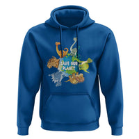 Earth Day Save Our Planet Hoodie Cute Dinosaurs Around World