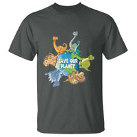 Earth Day Save Our Planet T Shirt Cute Dinosaurs Around World