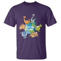 Earth Day Save Our Planet T Shirt Cute Dinosaurs Around World