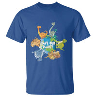 Earth Day Save Our Planet T Shirt Cute Dinosaurs Around World