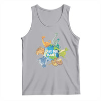 Earth Day Save Our Planet Tank Top Cute Dinosaurs Around World
