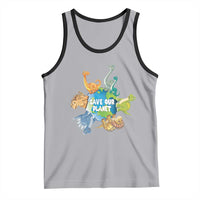 Earth Day Save Our Planet Tank Top Cute Dinosaurs Around World