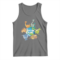 Earth Day Save Our Planet Tank Top Cute Dinosaurs Around World