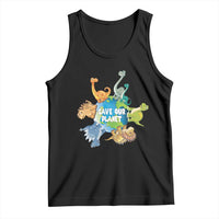 Earth Day Save Our Planet Tank Top Cute Dinosaurs Around World