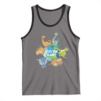 Earth Day Save Our Planet Tank Top Cute Dinosaurs Around World