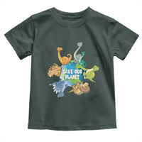 Earth Day Save Our Planet Toddler T Shirt Cute Dinosaurs Around World