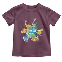 Earth Day Save Our Planet Toddler T Shirt Cute Dinosaurs Around World