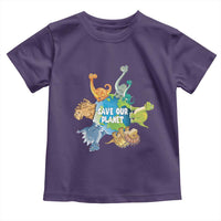 Earth Day Save Our Planet Toddler T Shirt Cute Dinosaurs Around World