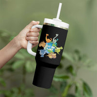 Earth Day Save Our Planet Tumbler With Handle Cute Dinosaurs Around World