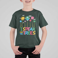 Funny Earth Day I Speak For The Trees T Shirt For Kid Hippie Trees